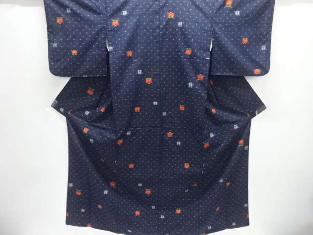 JAPANESE KIMONO / TSUMUGI / WOVEN CAMELLIA